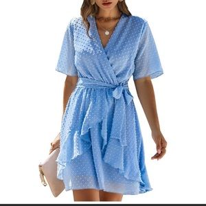 XL Blue/White Polka Dot BTFBM Dress